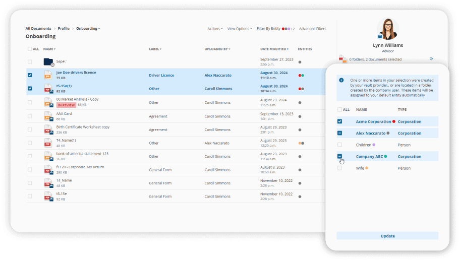 Enhanced Entity Management in FutureVault